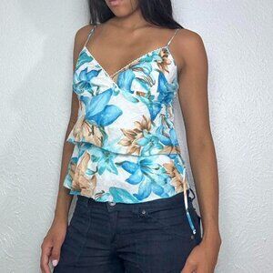 Y2k BOHO FLORAL TIERED TANK TOP